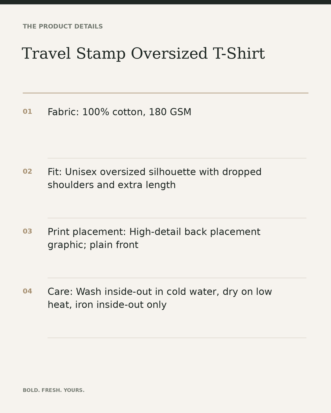 Travel Stamp Oversized T-Shirt — product details, fabric, fit and care