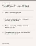 Travel Stamp Oversized T-Shirt — product details, fabric, fit and care