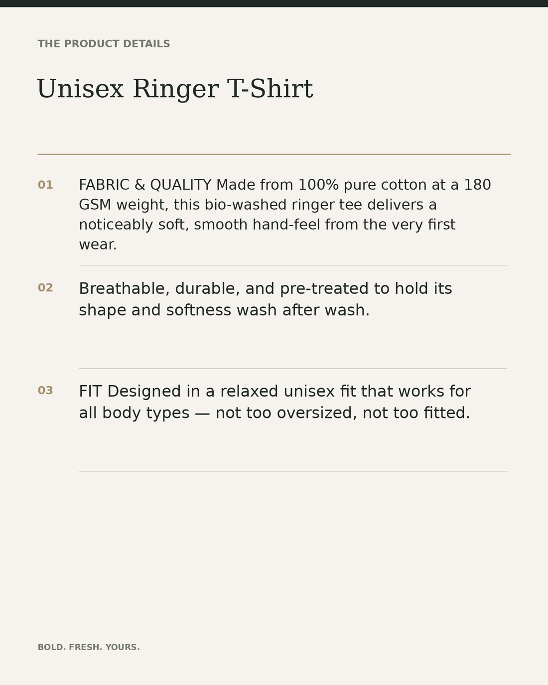 Unisex Ringer T-Shirt — product details, fabric, fit and care