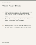 Unisex Ringer T-Shirt — product details, fabric, fit and care