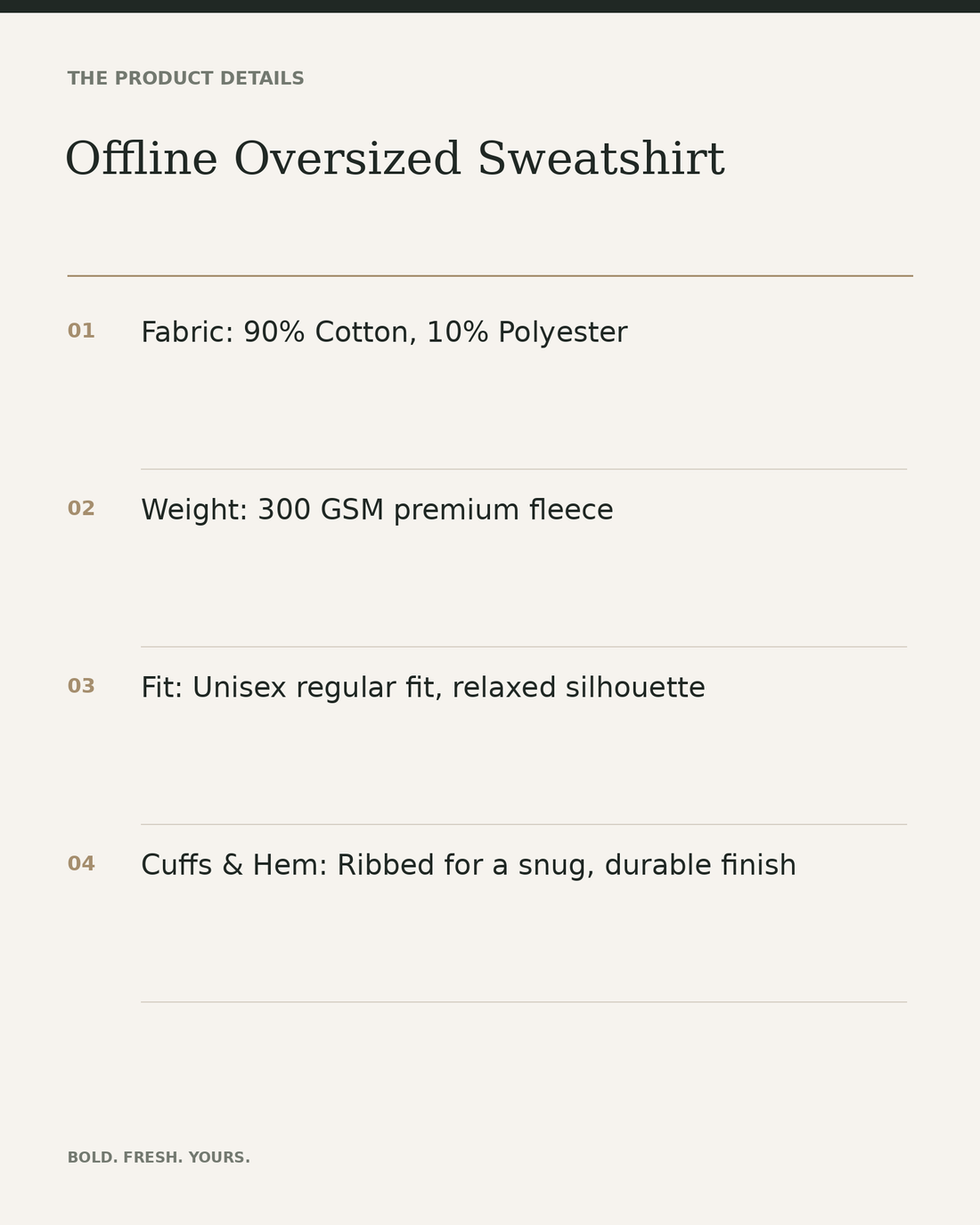 Offline Oversized Sweatshirt – Graphic Print Unisex Streetwear — product details, fabric, fit and care