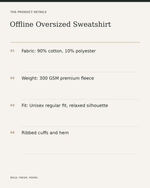 Offline Oversized Sweatshirt – Graphic Unisex Streetwear — product details, fabric, fit and care