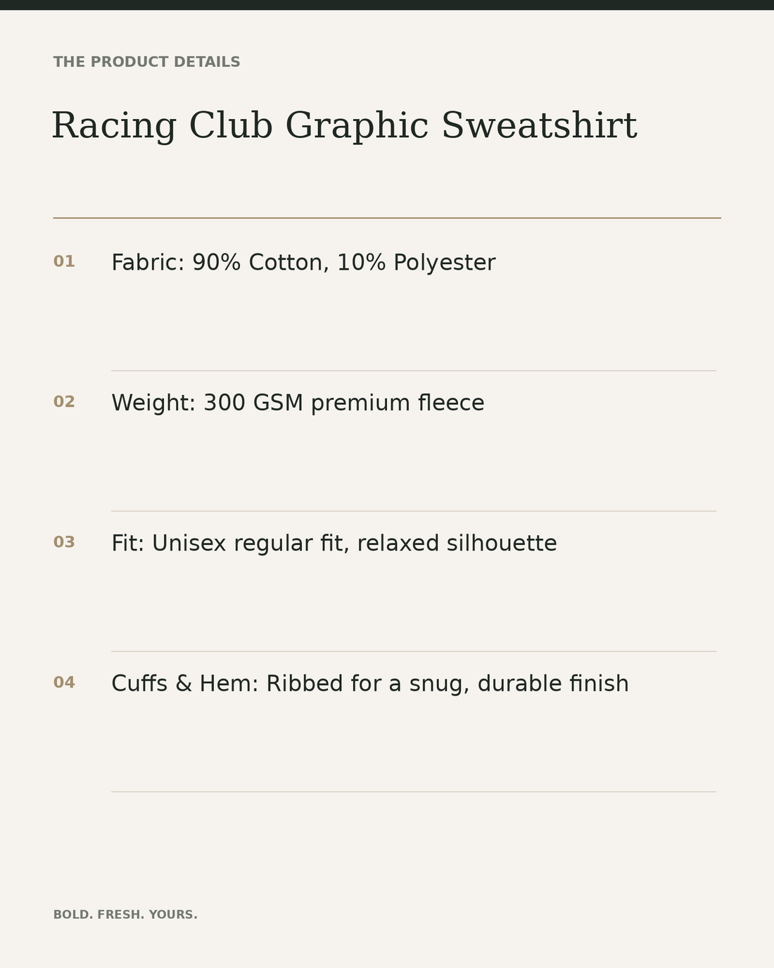Racing Club Graphic Sweatshirt – Vintage Motorsport Print Unisex — product details, fabric, fit and care