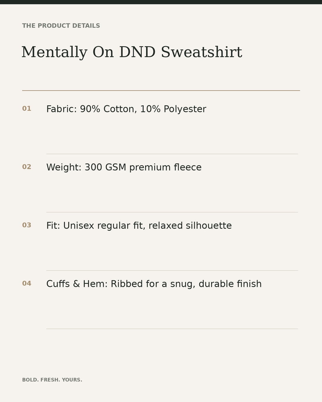 Mentally On DND Sweatshirt – Funny Graphic Unisex Streetwear — product details, fabric, fit and care
