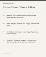 Classic Unisex V-Neck T-Shirt – Ultra-Soft Everyday Casual Tee — product details, fabric, fit and care