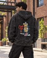 Washed Sin Unisex Acid Wash Hoodie — male back lifestyle