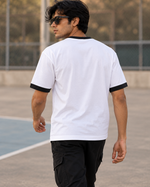 Unisex Ringer T-Shirt | Soft 100% Cotton 180 GSM | Breathable Everyday Casual Tee — back lifestyle photo