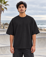 Worn In, Stood Out Oversized Terry Tee — plain front male lifestyle